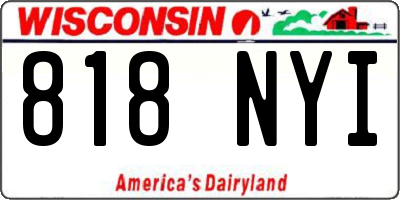 WI license plate 818NYI