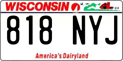 WI license plate 818NYJ