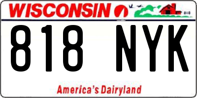 WI license plate 818NYK