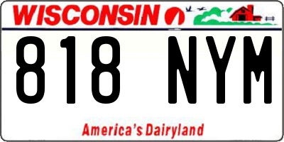 WI license plate 818NYM