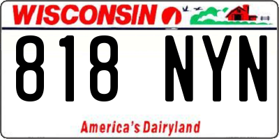 WI license plate 818NYN