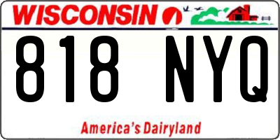 WI license plate 818NYQ