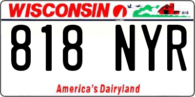WI license plate 818NYR