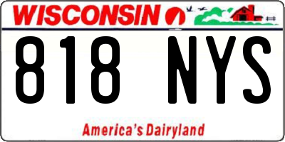 WI license plate 818NYS