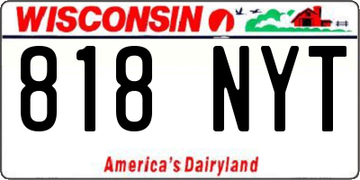 WI license plate 818NYT
