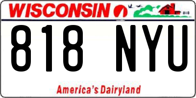 WI license plate 818NYU