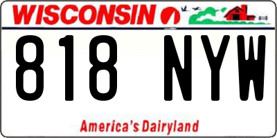 WI license plate 818NYW