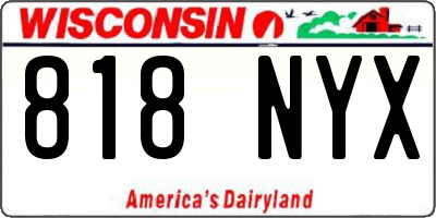 WI license plate 818NYX