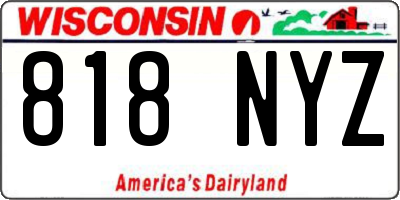 WI license plate 818NYZ