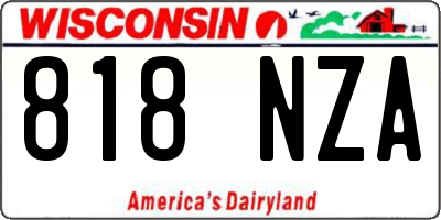 WI license plate 818NZA