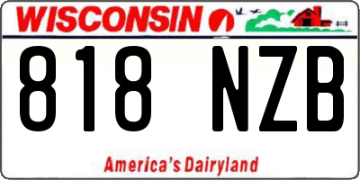 WI license plate 818NZB