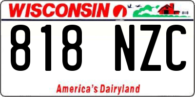 WI license plate 818NZC