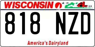 WI license plate 818NZD