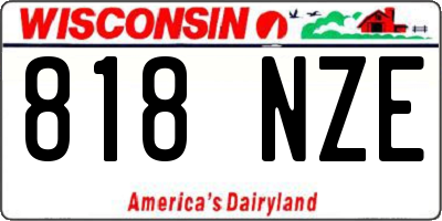 WI license plate 818NZE