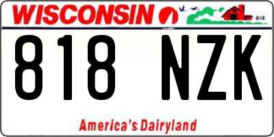 WI license plate 818NZK