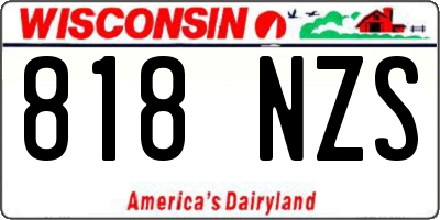 WI license plate 818NZS