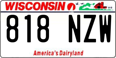 WI license plate 818NZW