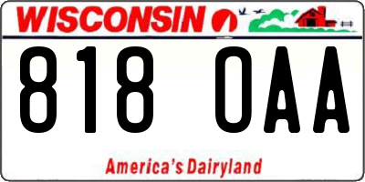WI license plate 818OAA