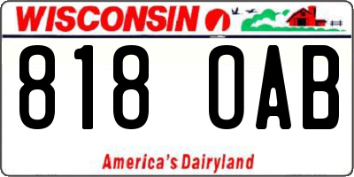 WI license plate 818OAB