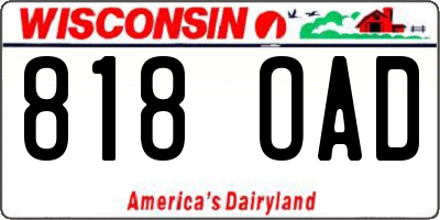 WI license plate 818OAD