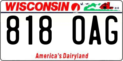 WI license plate 818OAG