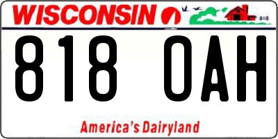 WI license plate 818OAH