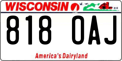 WI license plate 818OAJ