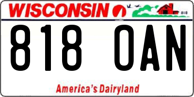 WI license plate 818OAN