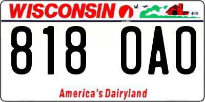 WI license plate 818OAO