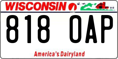 WI license plate 818OAP