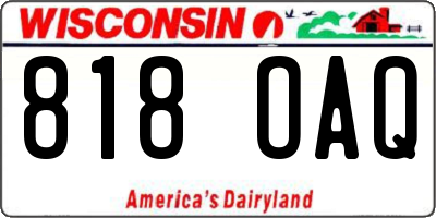 WI license plate 818OAQ