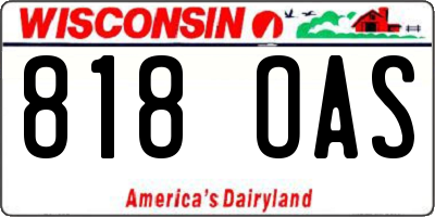 WI license plate 818OAS