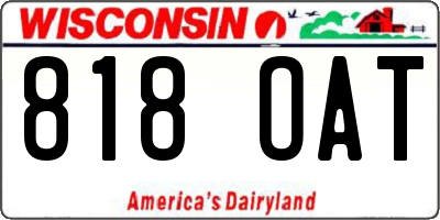 WI license plate 818OAT