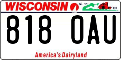 WI license plate 818OAU