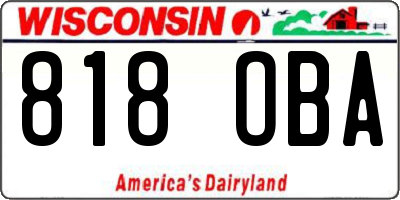 WI license plate 818OBA