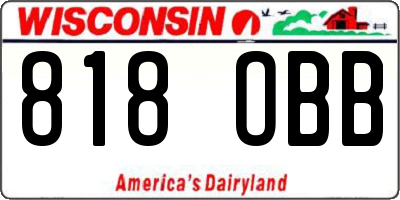 WI license plate 818OBB
