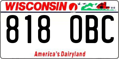 WI license plate 818OBC