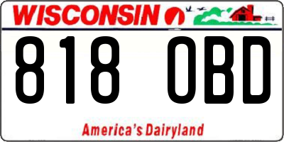 WI license plate 818OBD