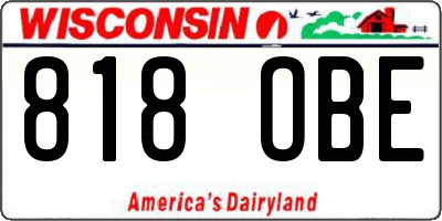 WI license plate 818OBE
