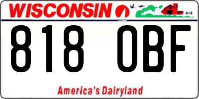 WI license plate 818OBF