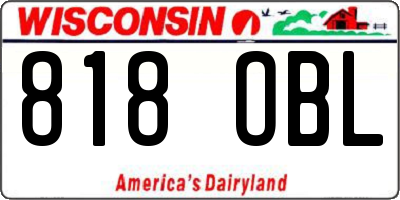 WI license plate 818OBL
