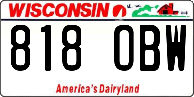 WI license plate 818OBW