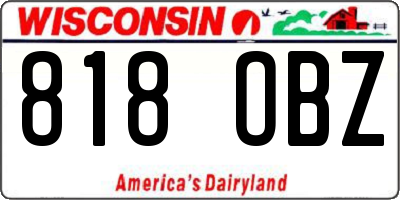 WI license plate 818OBZ