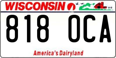 WI license plate 818OCA