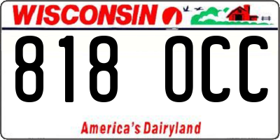 WI license plate 818OCC