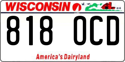 WI license plate 818OCD