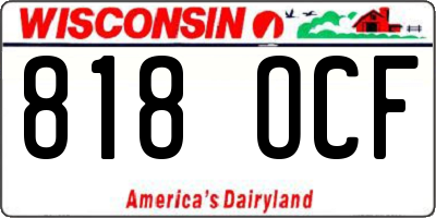 WI license plate 818OCF