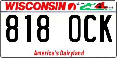 WI license plate 818OCK