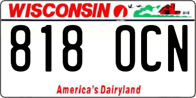 WI license plate 818OCN