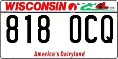 WI license plate 818OCQ